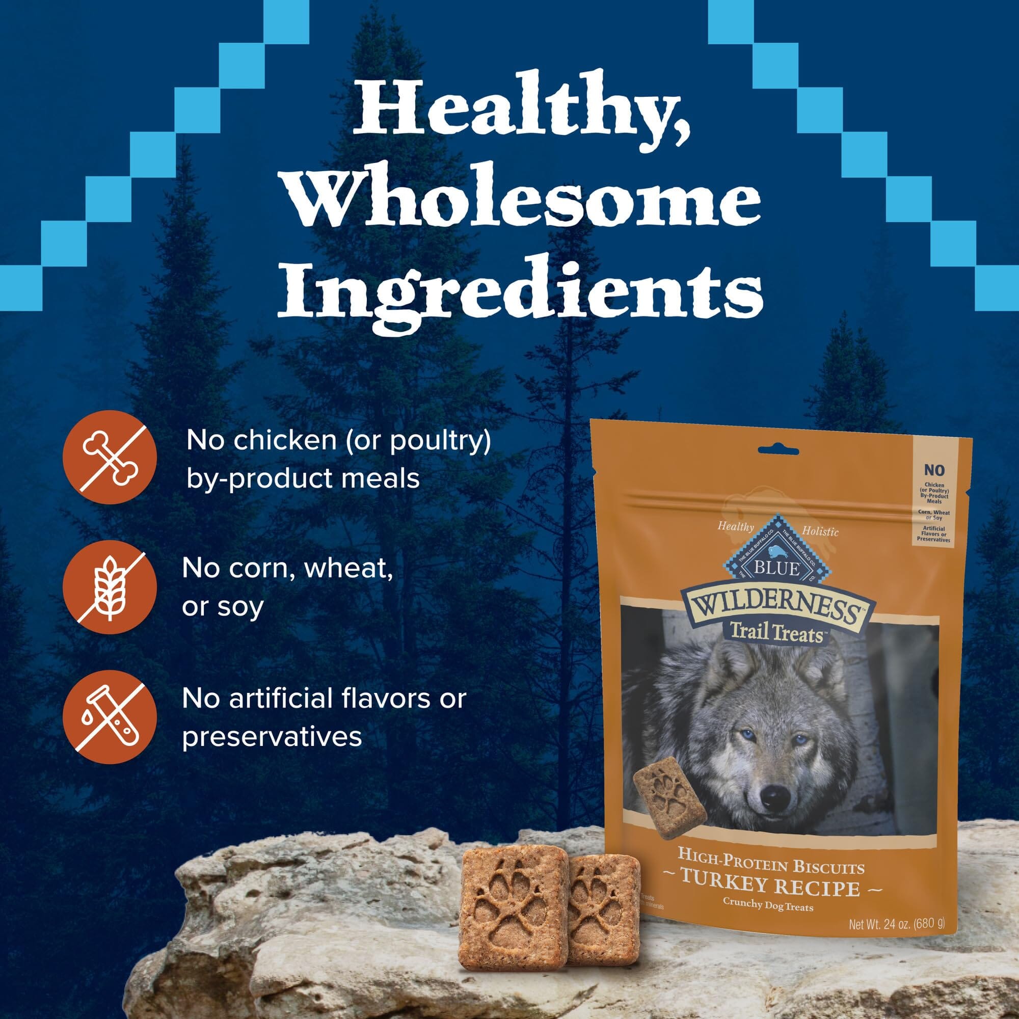 Blue Buffalo Wilderness Trail Grain Free Turkey Dog Treats  