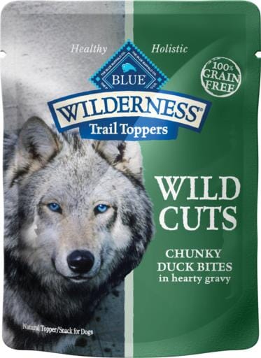 Blue Buffalo Wilderness Trail Toppers Wild Cuts High-Protein Chunky Bites Duck Wet Dog Food - 3 Oz Pouch - Case of 24  