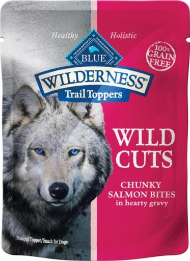 Blue Buffalo Wilderness Trail Toppers Wild Cuts High-Protein Chunky Bites Salmon Wet Dog Food - 3 Oz Pouch - Case of 24  