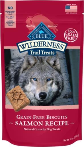 Blue Buffalo Wilderness Trail Treats High-Protein Grain-Free Salmon Crunchy Dog Biscuits - 10 Oz  