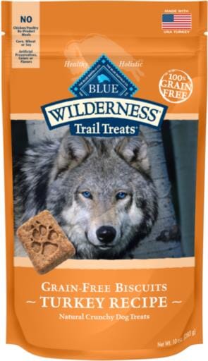 Blue Buffalo Wilderness Trail Treats High-Protein Grain-Free Turkey Crunchy Dog Biscuits - 10 Oz  