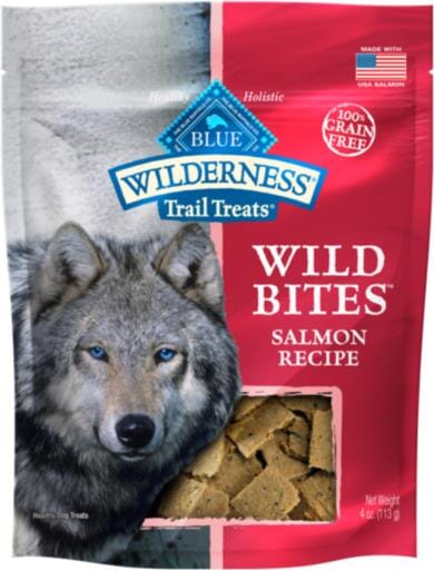Blue Buffalo Wilderness Trail Treats Wild Bites High-Protein Grain-Free Salmon Soft and Chewy Dog Treats - 4 Oz  