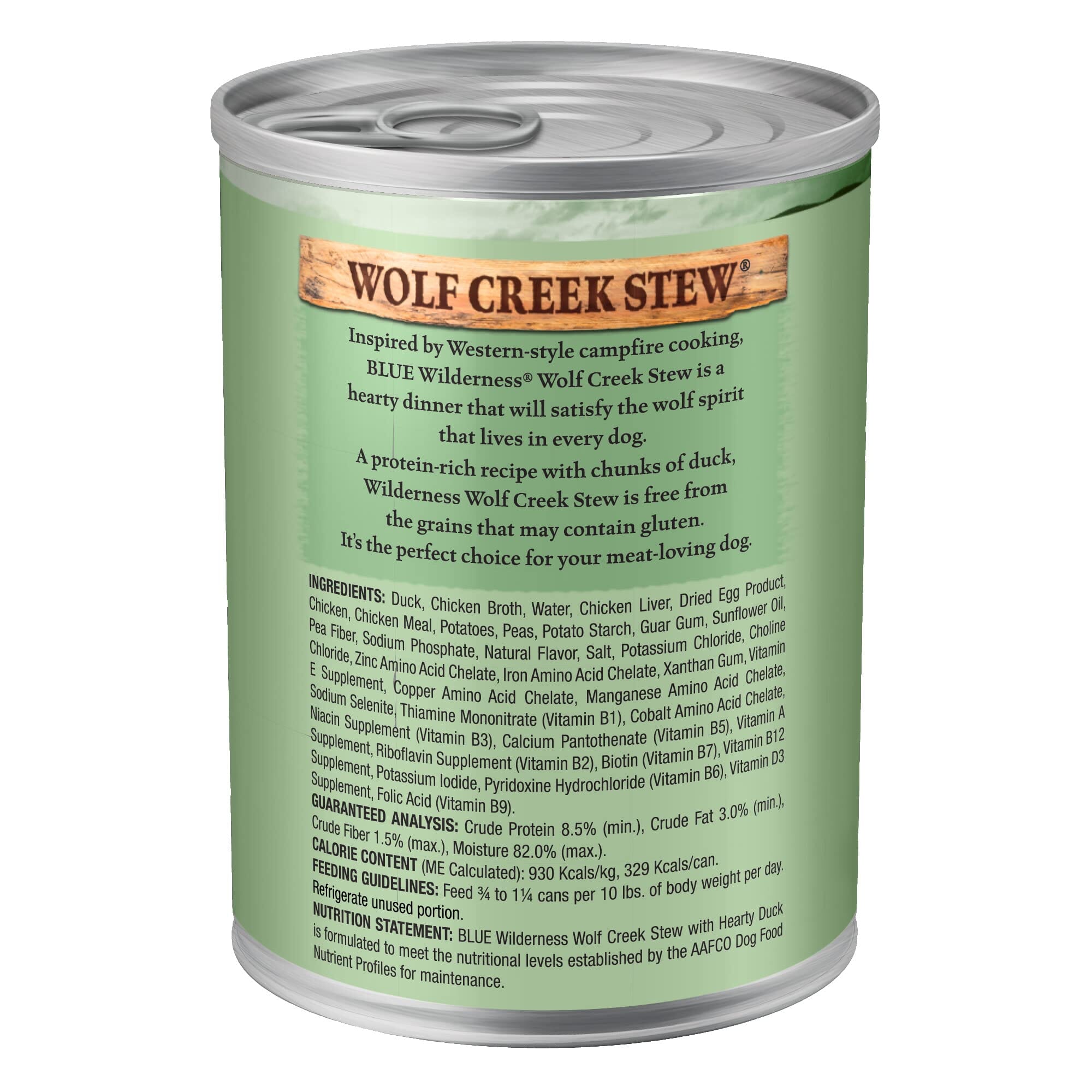 Blue Buffalo Wilderness Wolf Creek Duck Stew Canned Dog Food - 12.5 Oz - Case of 12  
