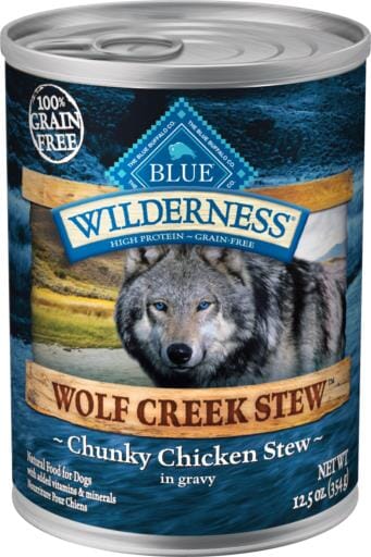 Blue Buffalo Wilderness Wolf Creek Stew Chunky Chicken Canned Dog Food - 12.5 Oz - Case of 12  