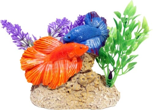 Blue Ribbon Exotic Environments Aquatic Scene Statue with Beta Aquarium Décor Default Title