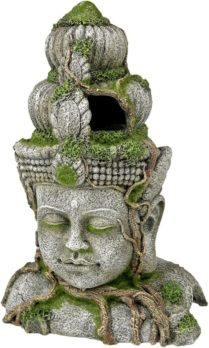 Blue Ribbon Exotic Environments Cambodian Warrior Statue With Moss Tank Accessory  