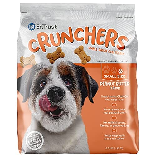 Blue Seal Entrust Crunchers Small Batch Dog Biscuits Treats - Peanut Butter - 3.5 Lbs