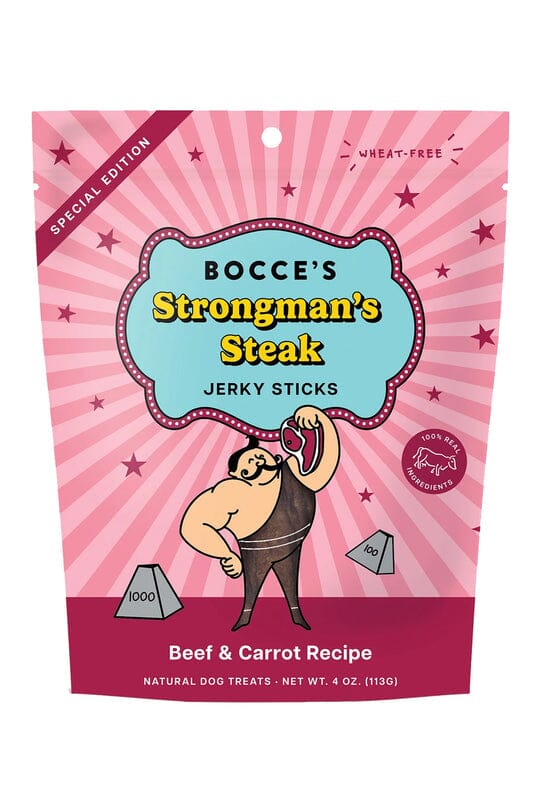 Bocce's Bakery Circus Strongman's Steak High-Protein Sticks Jerky Dog Treats - 5 Oz Default Title