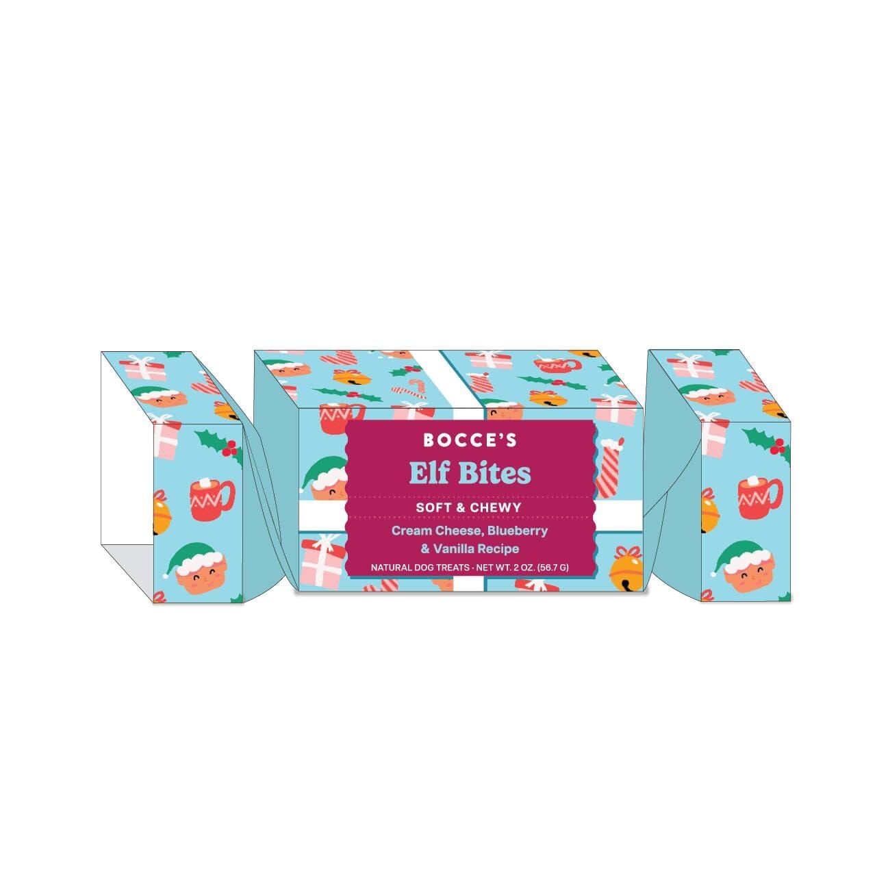Bocce's Bakery Holiday Elf Bites Crackers Crunchy Biscuit Dog Treat - 2 Oz Default Title