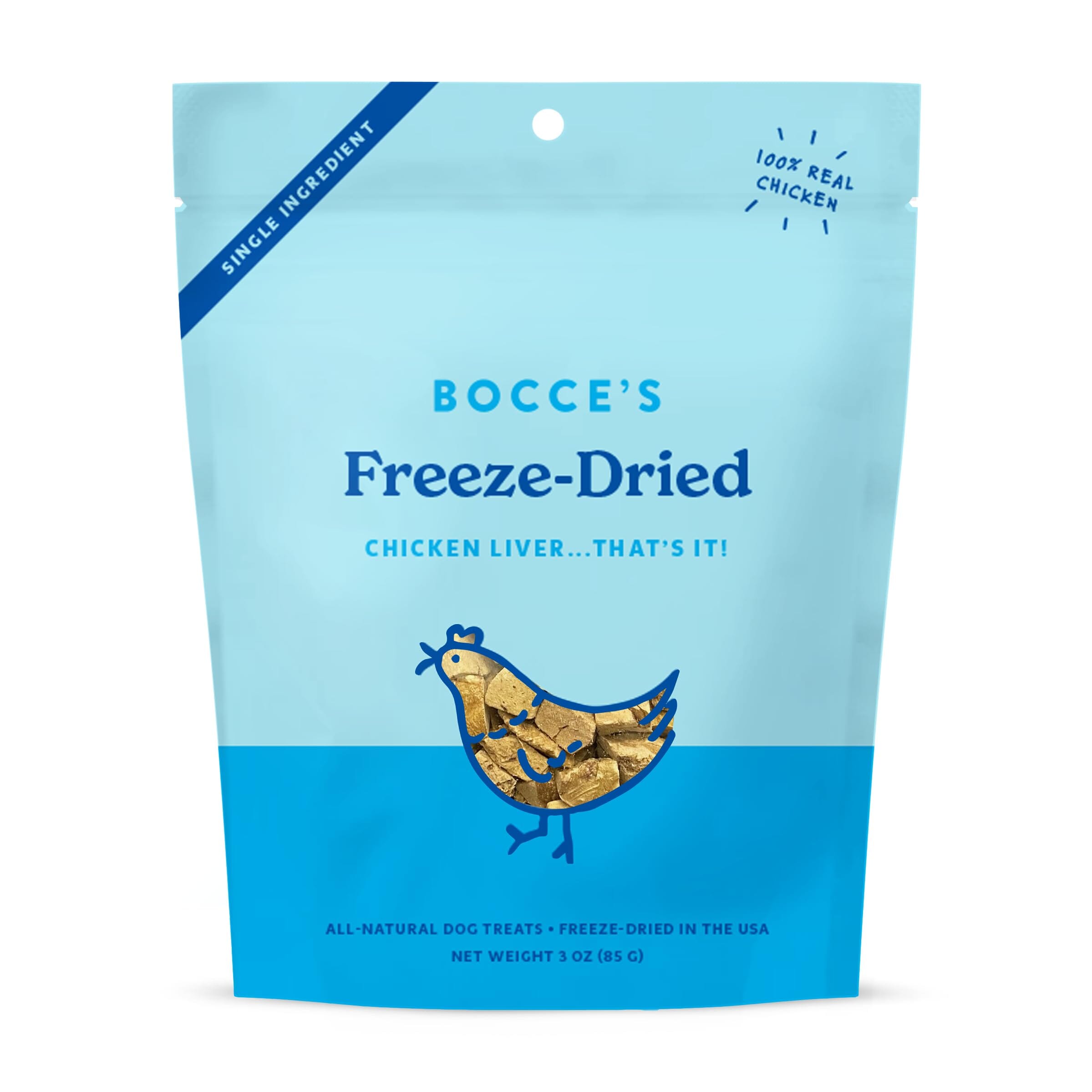 Bocce's Bakery Made in USA Limited Ingredient Diet Chicken Liver Freeze-Dried Dog Treats - 3 Oz