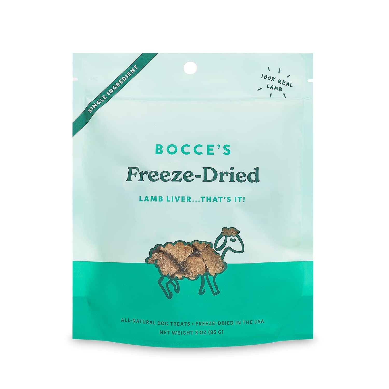 Bocce's Bakery Made in USA Limited Ingredient Diet Lamb Liver Freeze-Dried Dog Treats - 3 Oz