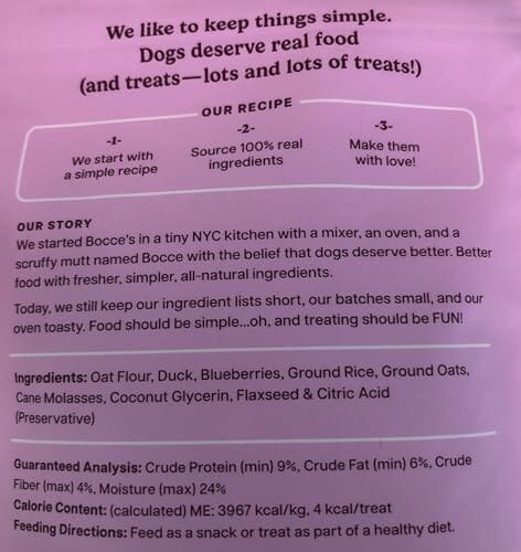 Bocce's Bakery Quack Quack Training Bites Duck and Blueberry Soft and Chewy Dog Treats - 3 Oz