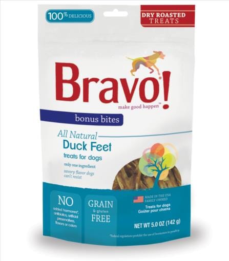 Bravo! Bonus Bites Duck Feet Dry-Roasted Dog Treats  