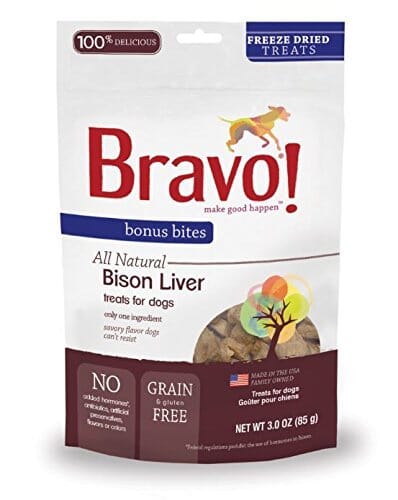 BRAVO! Bonus Bites Freeze-Dried Buffalo Liver Dog Treats - 3 Oz  