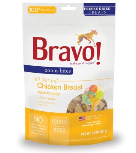 BRAVO! Bonus Bites Freeze-Dried Chicken Breast Dog Treats - 3 Oz  