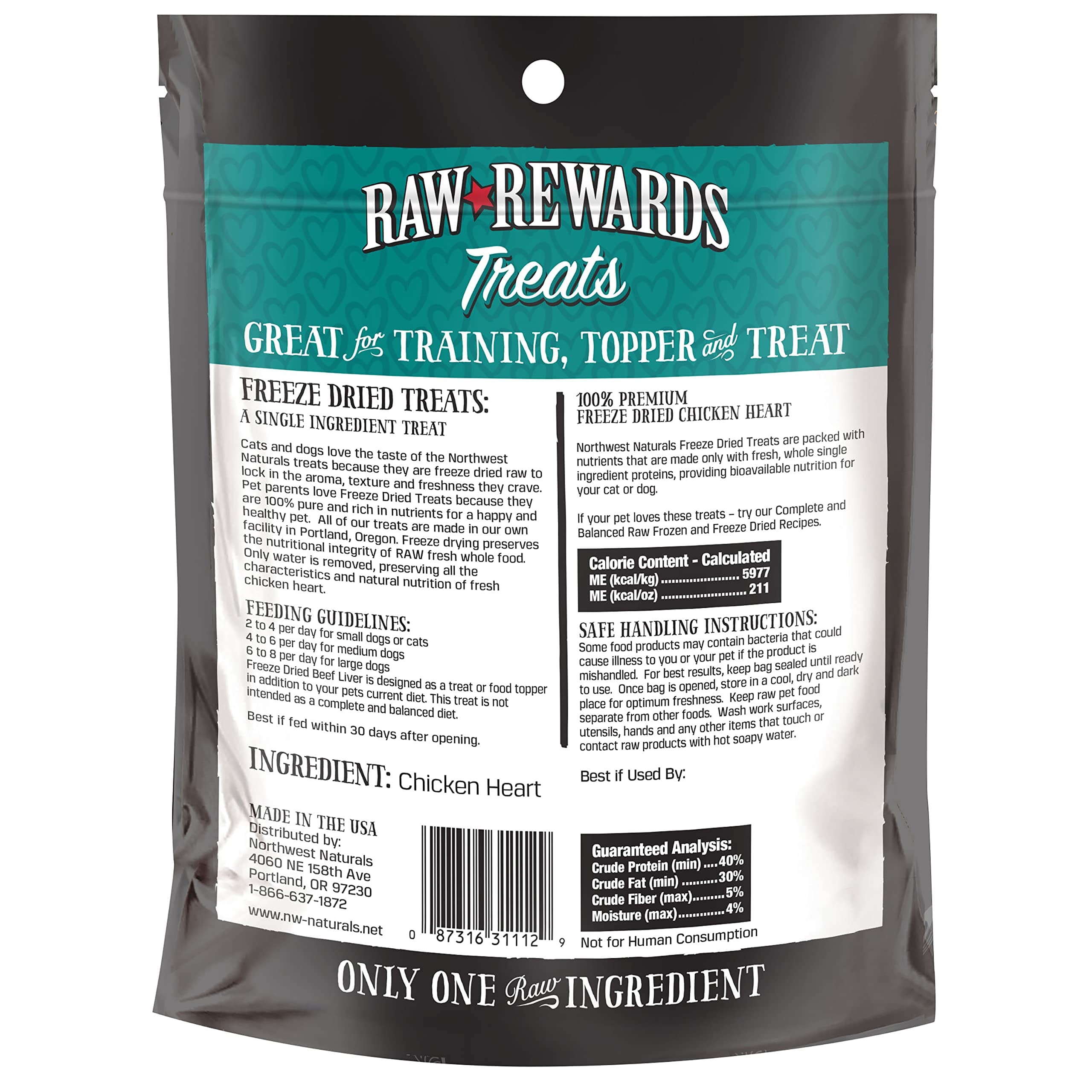 BRAVO! Bonus Bites Freeze-Dried Chicken Hearts Dog Treats - 3 Oz  