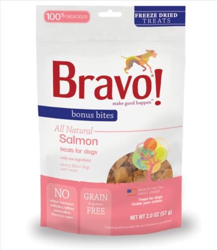 BRAVO! Bonus Bites Freeze-Dried Salmon Crunchy Dog Treats - 2 Oz  