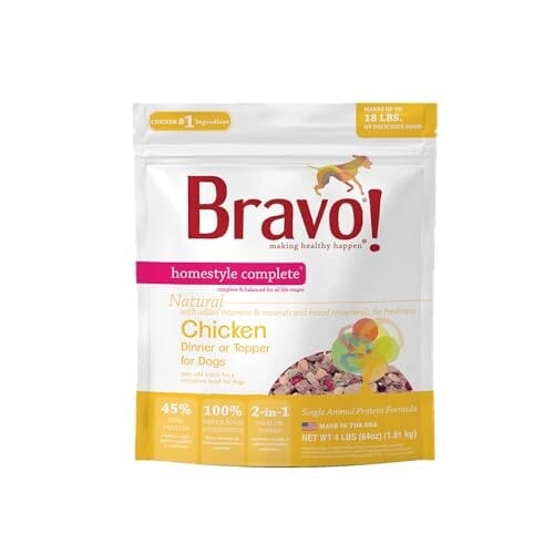 Bravo! Homestyle Complete Grain-Free Chicken Freeze-Dried Dog Food or Topper - 4 Lbs Default Title