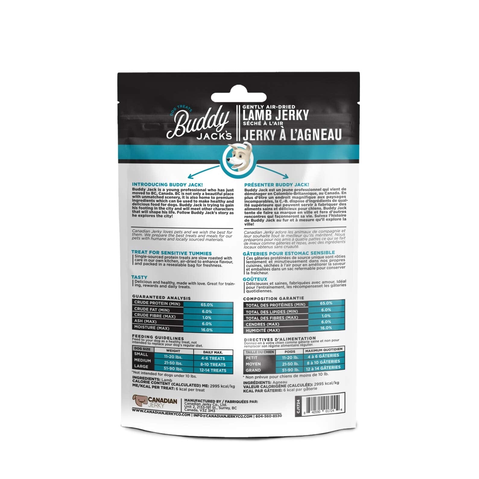 Buddy Jacks Lamb Jerky Dog Treats - 2 Oz  