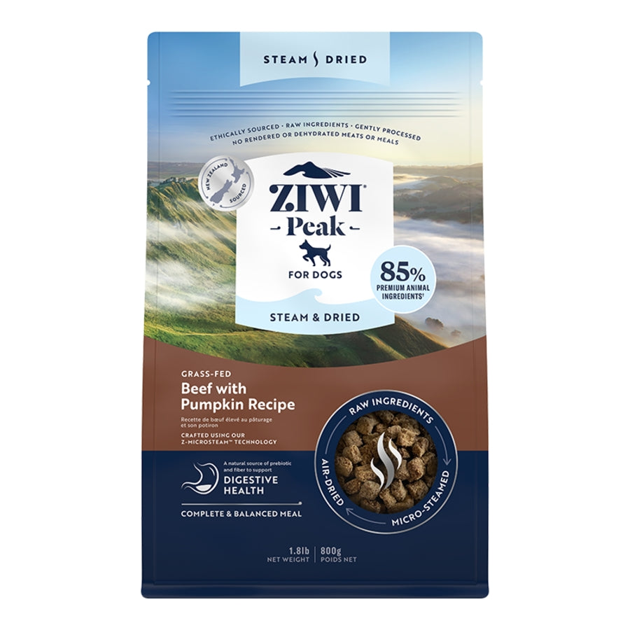 Ziwi Peak Grass-Fed Beef and Pumpkin Recipe Steam-Dried Dog Food