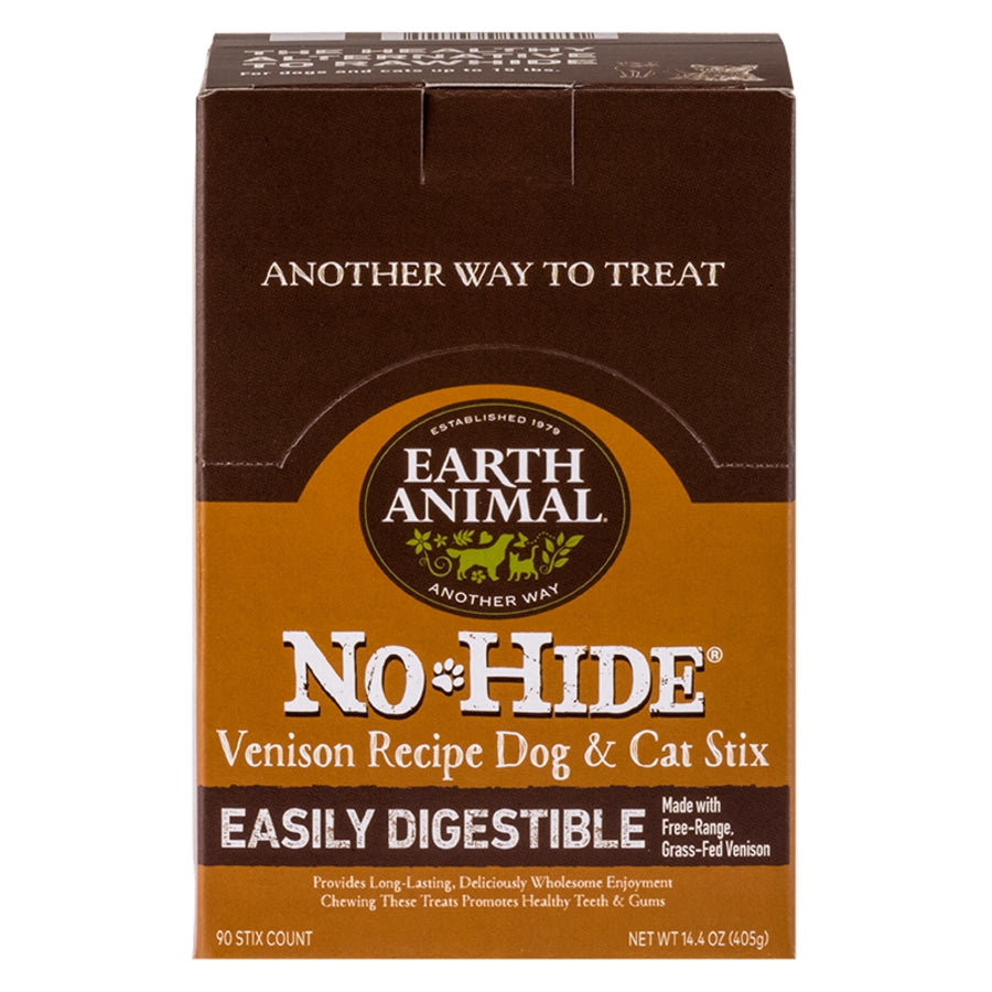 Earth Animal  No Hide Stix Venison Flavored Natural Cat and Dog Chews - 90 Count