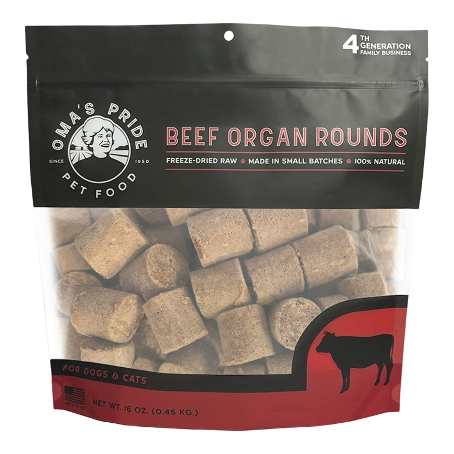 Omas Pride Beef Organ Rounds Freeze-Dried Natural Cat and Dog Chews