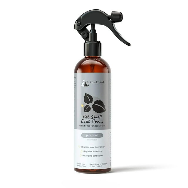 KIN + KIND Patchouli Natural Charcoal Deodorizing Cat and Dog Spray - 12 Oz - Case of 16