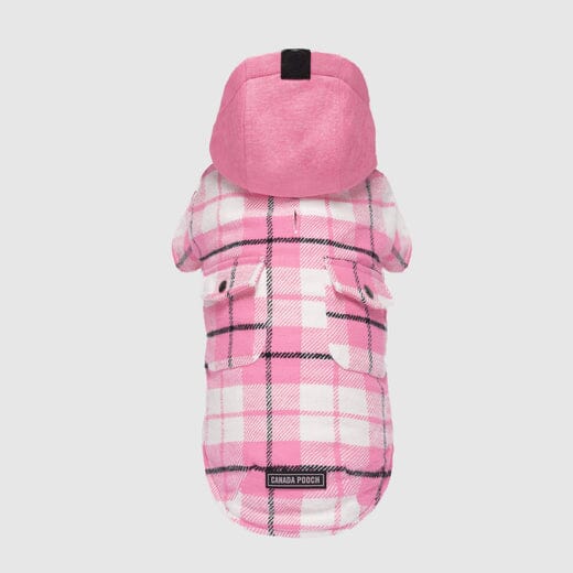 Canada Pooch Shacket Plaid Dog Coat with Hood