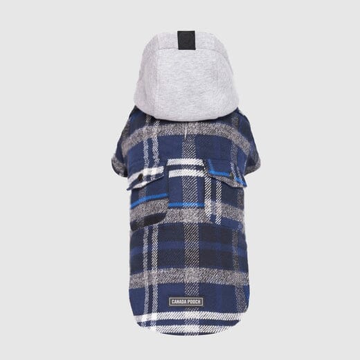 Canada Pooch Shacket Plaid Dog Coat with Hood