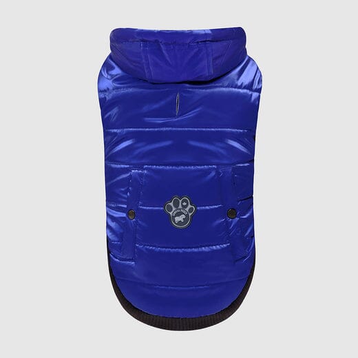 Canada Pooch Shiny Winter Dog Puffer Vest Blue 10 Inch Length