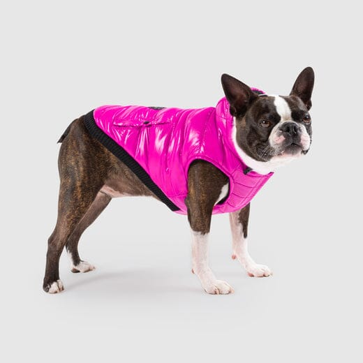 Canada Pooch Shiny Winter Dog Puffer Vest Pink 12 Inch Length