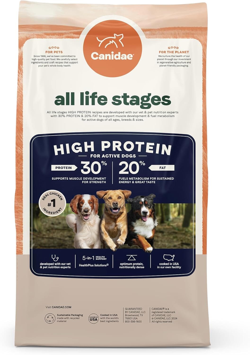 Canidae All Life Stages High-Protein Chicken Turkey Lamb Fish Dry Dog Food - 4 Lbs