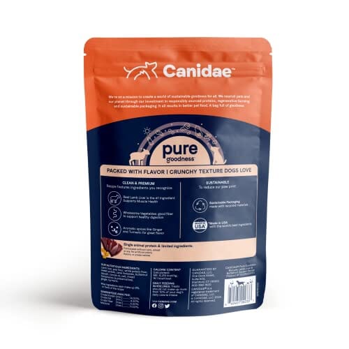 Canidae Pure Goodness Grain-Free Lamb Liver and Butternut Squash Dog Biscuits Treats - 11 Oz