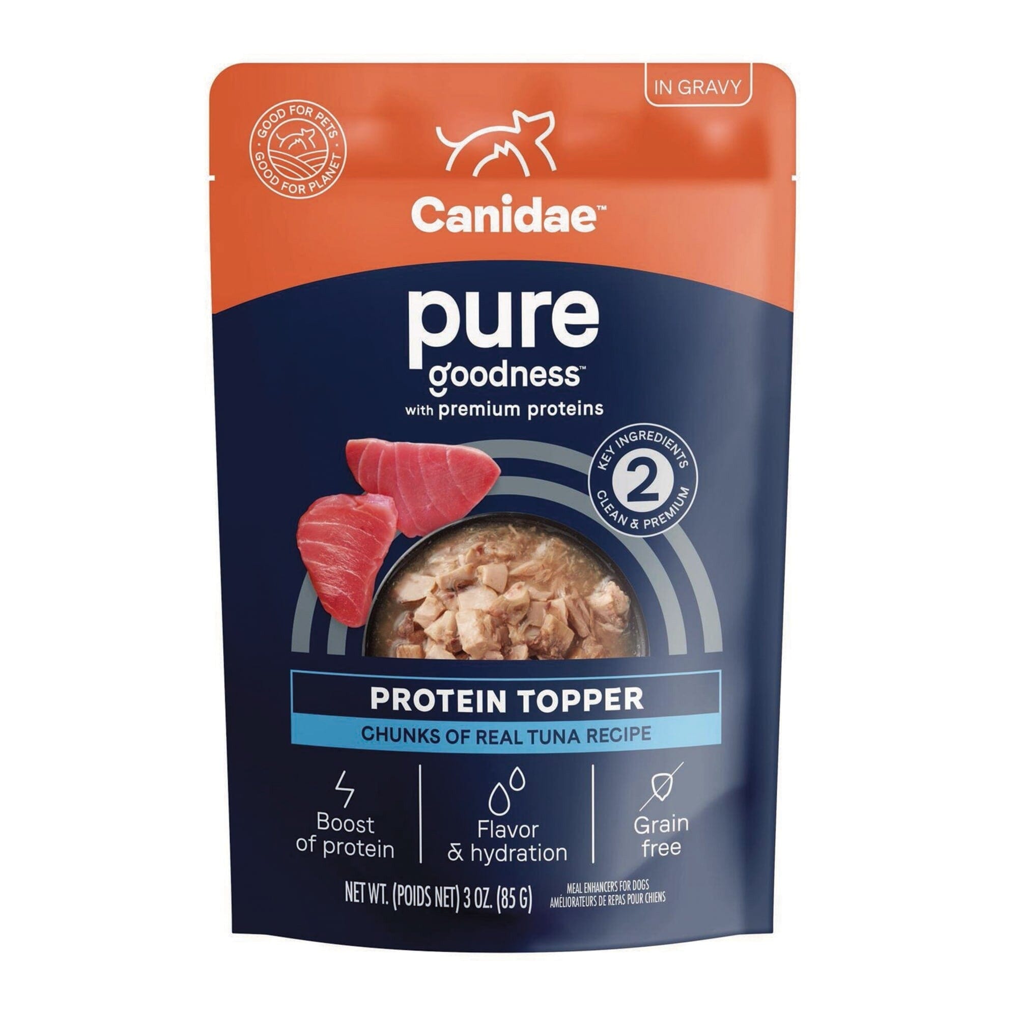 Canidae Pure Goodness Protein Tuna Chunks in Gravy Wet Dog Food Topper - 3 Oz - Case of 12 Default Title