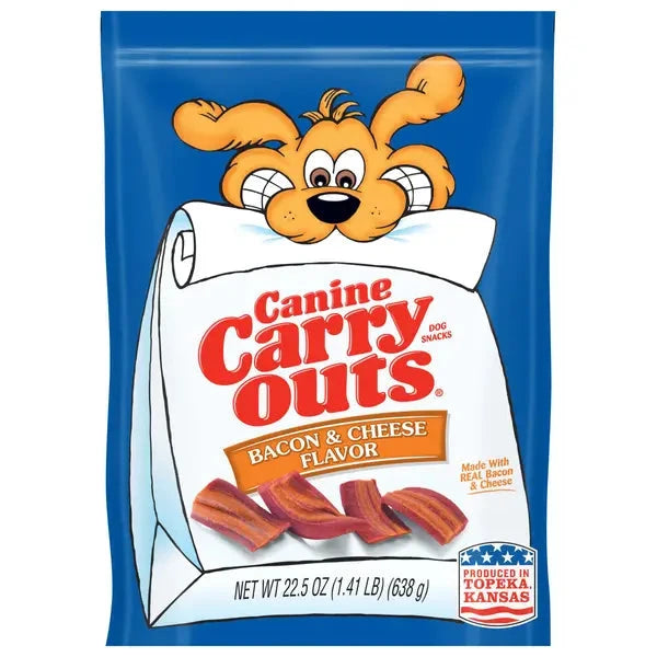 Canine Carry Outs Bacon and Cheese Flavored Soft and Chewy Dog Treats 22.5 Oz - Case of 6