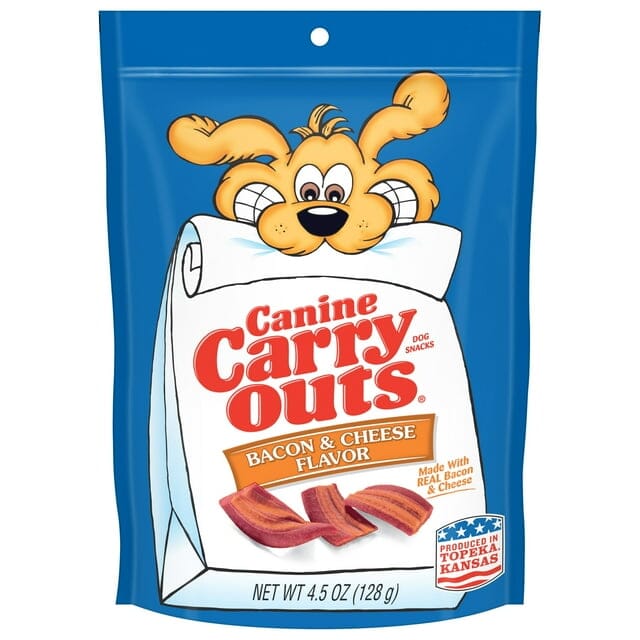 Canine Carry Outs Bacon and Cheese Flavored Soft and Chewy Dog Treats 4.5 Oz - Case of 10