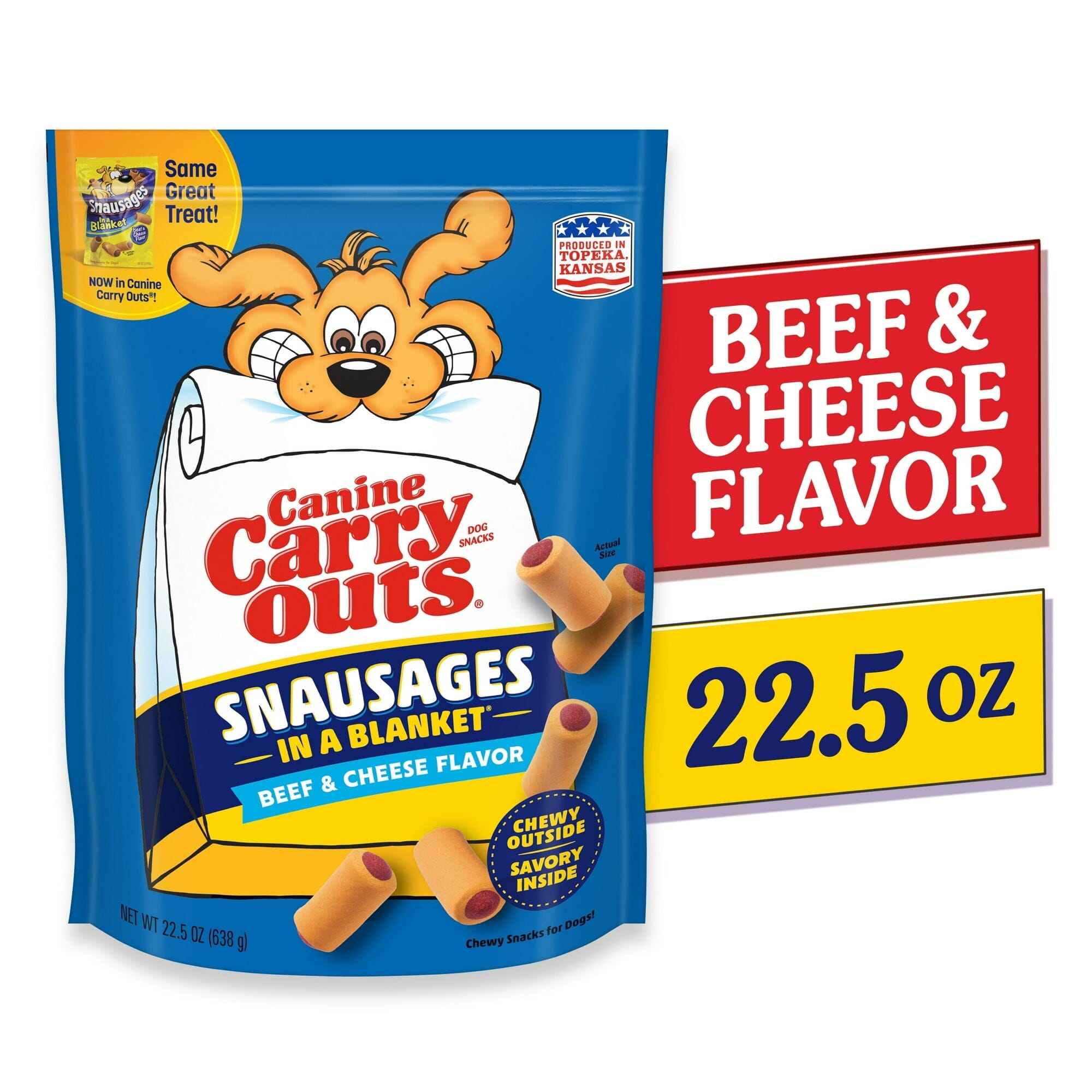 Canine Carry Outs Beef and Bacon Soft and Chewy Dog Treats - 4.5 Oz - Case of 12