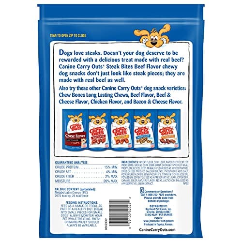 Canine Carry Outs Beef Steak Bites Soft and Chewy Dog Treats