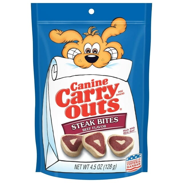Canine Carry Outs Beef Steak Bites Soft and Chewy Dog Treats 4.5 Oz - Case of 12