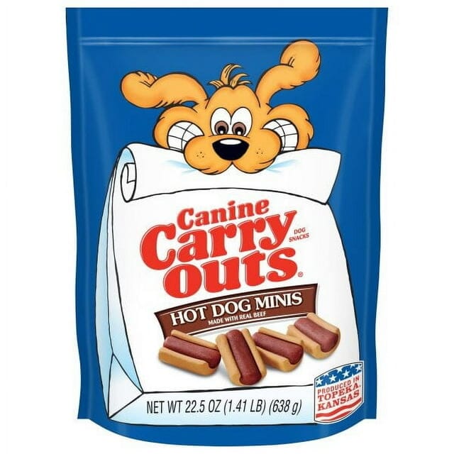 Canine Carry Outs Hot Dog Minis Soft and Chewy Dog Treats 22.5 Oz - Case of 4