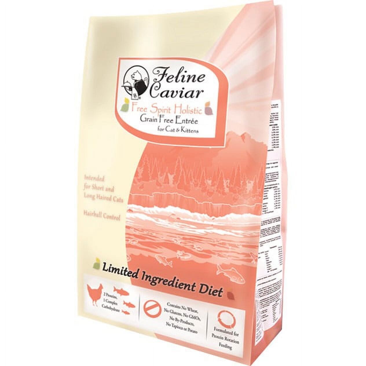 Canine Caviar Feline Caviar Grain-Free Limited Ingredient Hairball Control Free-Spirit Chicken and Salmon Kitten Dry Cat Food - 4.4 Lbs Default Title
