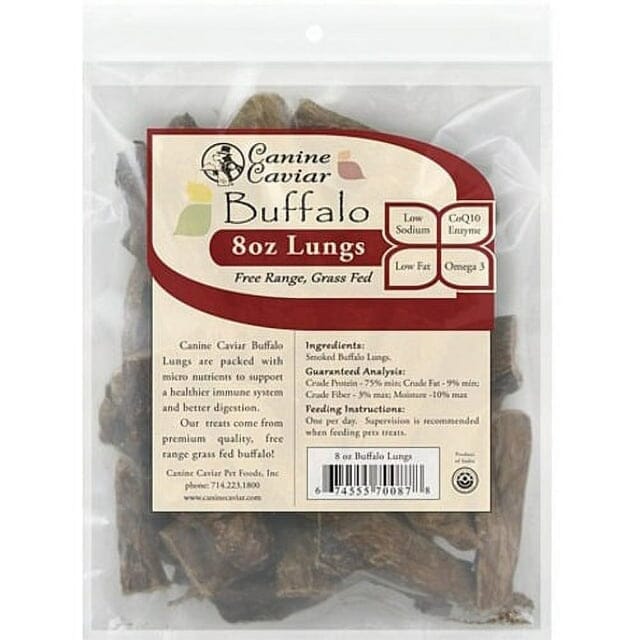 Canine Caviar Water Buffalo Lungs Natural Jerky Dog Treats - 1 Lb Default Title