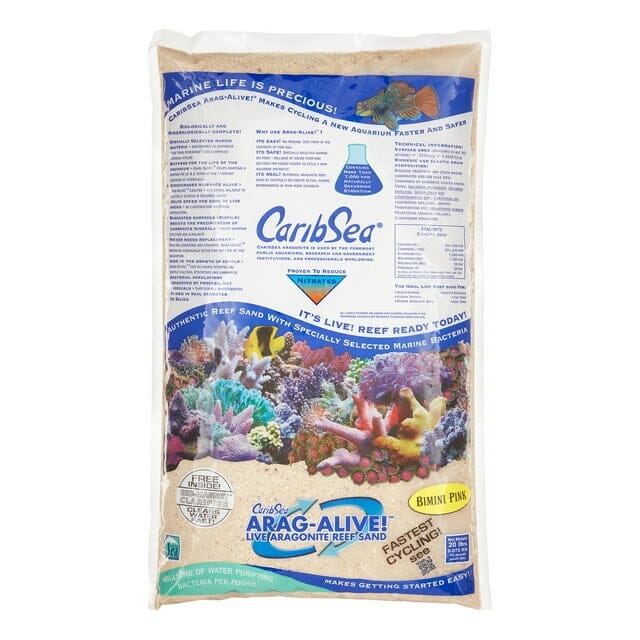 CaribSea Arag-Alive Bimini Pink Live Saltwater Reef Aquarium Sand - 20 Lbs - 2 Pack Default Title