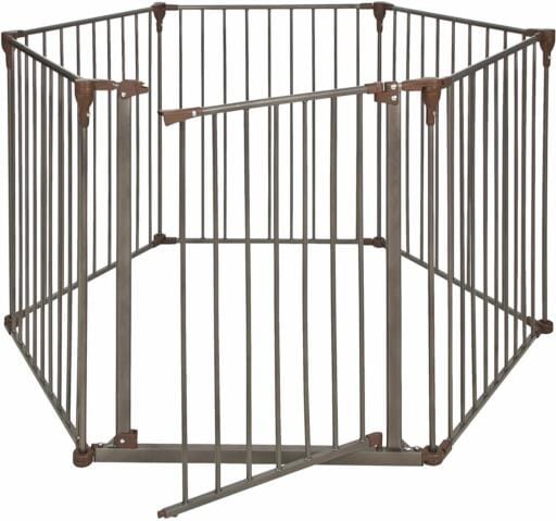 Carlson Pet Convertible Metal Yard Pet Playpen and Gate - White - L: 29-52