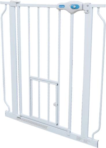 Carlson Pet Extra-Tall Walk-Through Metal Pet Gate with 10X7" Door - White - L: 29-52" X W: 2" X H: 41"  