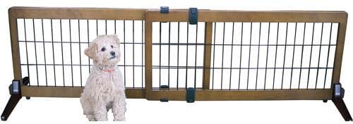 Carlson Pet Freestanding Pet Gate - Brown - Large - L: 70" X W: 2" X H: 28"  