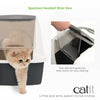 Catit Airsift Large Hooded Cat Litter Pan with Airsift Filter Pad - Gray and White - L:22.3 X W:18.3 X H:15.3 In