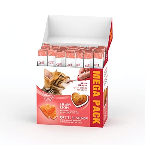 Catit Creamy Grain-Free Salmon Lickable Cat Treats - Mega Pack - 50 Count
