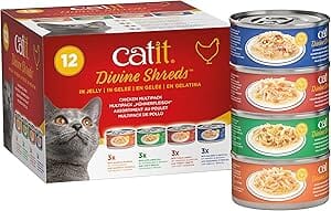 Catit Divine Shreds in Jelly Chicken Canned Cat Food - Variety Pack - 3 Oz - Case of 12 - 6 Pack Default Title