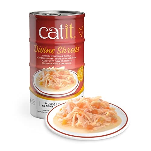 Catit Divine Shreds in Jelly Chicken Tuna and Carrot Canned Cat Food - 3 Oz - 4 Pack - Case of 6 Default Title